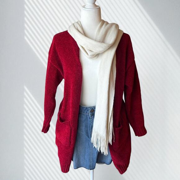 90s style red open cardigan - Picture 3 of 3